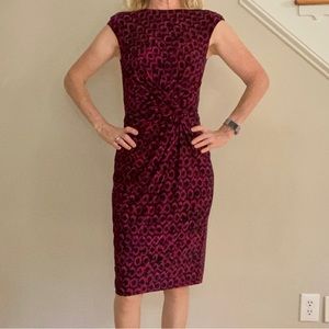 Lauren Ralph Lauren Size 2 Red and Purple Circles Dress